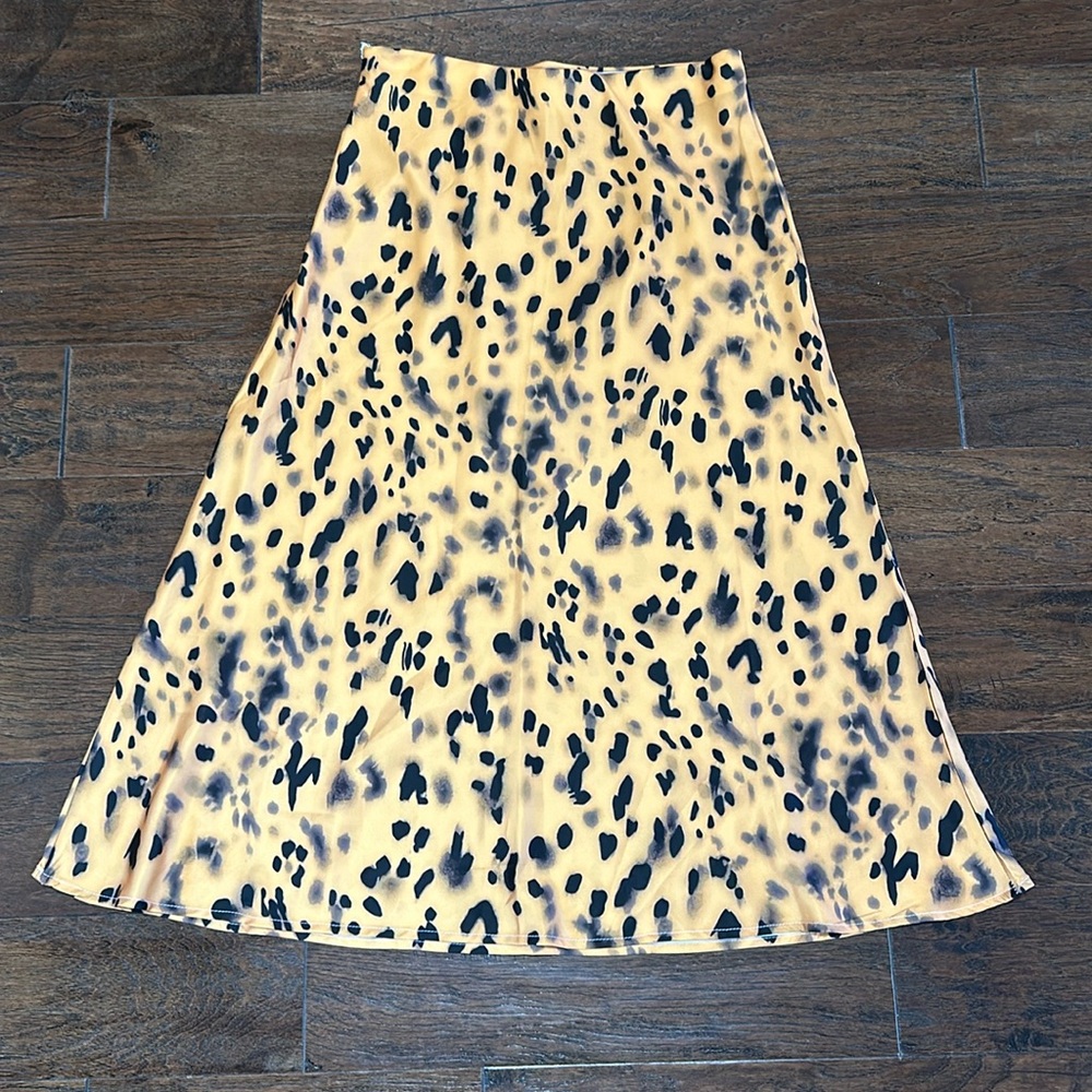 Leopard Print A-Line Skirt